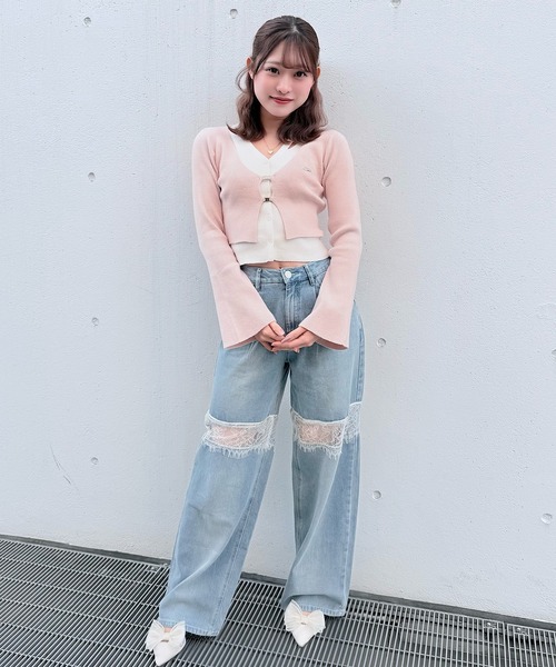 NOMAE(ノーマエ)の「レーススイッチングデニム(デニムパンツ・レディース・サックスブルー/ブラック・MEDIUM/SMALL)」の18枚目の写真