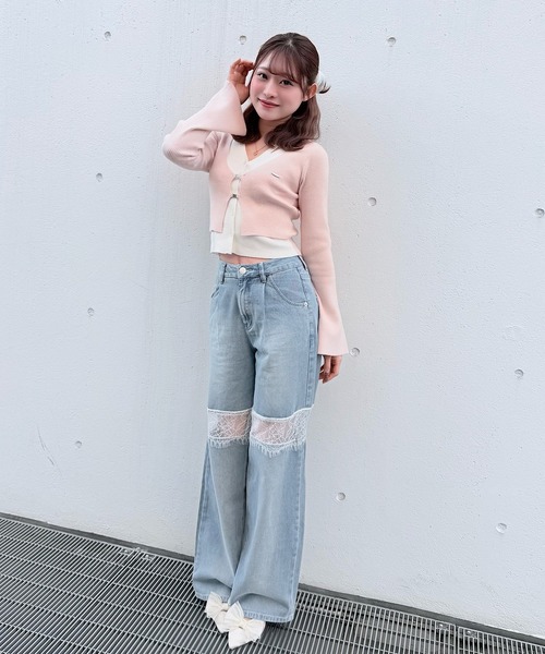 NOMAE(ノーマエ)の「レーススイッチングデニム(デニムパンツ・レディース・サックスブルー/ブラック・MEDIUM/SMALL)」の19枚目の写真