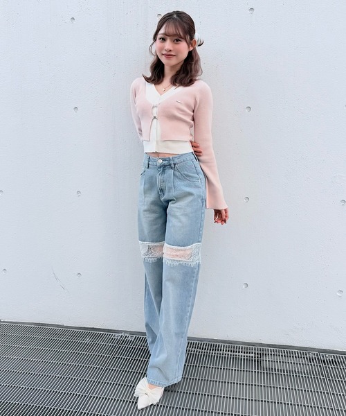 NOMAE(ノーマエ)の「レーススイッチングデニム(デニムパンツ・レディース・サックスブルー/ブラック・MEDIUM/SMALL)」の20枚目の写真