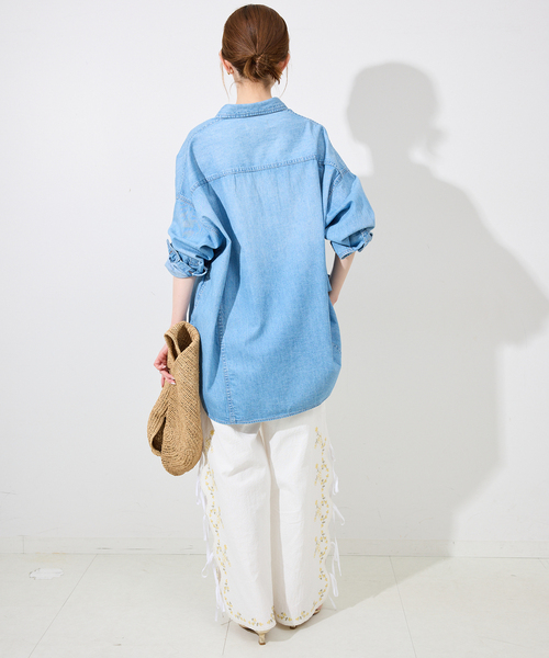 SLOBE IENA（スローブイエナ）の「《WEB/一部店舗限定》ribbon 刺しゅうパンツ（その他パンツ・レディース・ホワイト・38/36）」の11枚目の写真