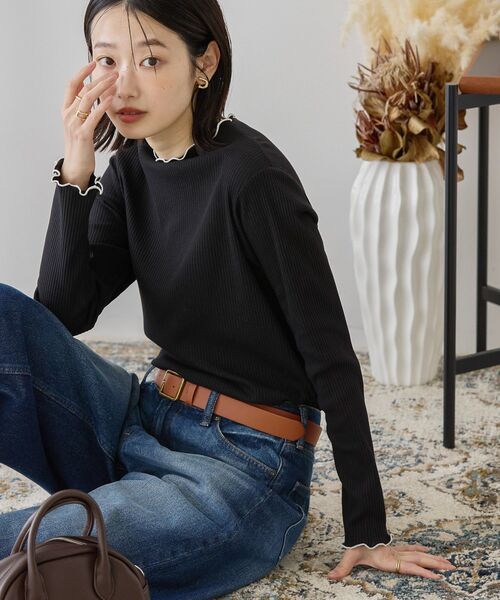 AMERICAN HOLIC（アメリカンホリック）の「針抜きテレコカットプルオーバー（Tシャツ/カットソー・レディース・ブラック/オレンジ/アイボリー/グレー・M/L）」の3枚目の写真