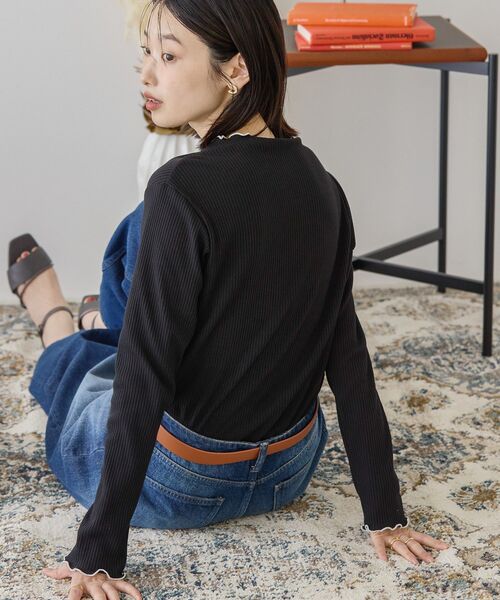 AMERICAN HOLIC（アメリカンホリック）の「針抜きテレコカットプルオーバー（Tシャツ/カットソー・レディース・ブラック/オレンジ/アイボリー/グレー・M/L）」の8枚目の写真