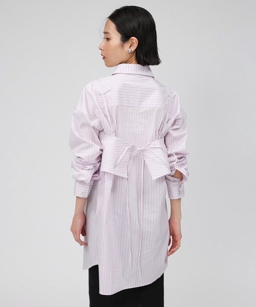 BABYLONE（バビロン）の「ビスチェ付きストライプシャツ（シャツ/ブラウス・レディース・サックスブルー/ピンク・フリー）」の5枚目の写真