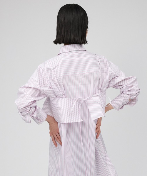 BABYLONE（バビロン）の「ビスチェ付きストライプシャツ（シャツ/ブラウス・レディース・サックスブルー/ピンク・フリー）」の6枚目の写真