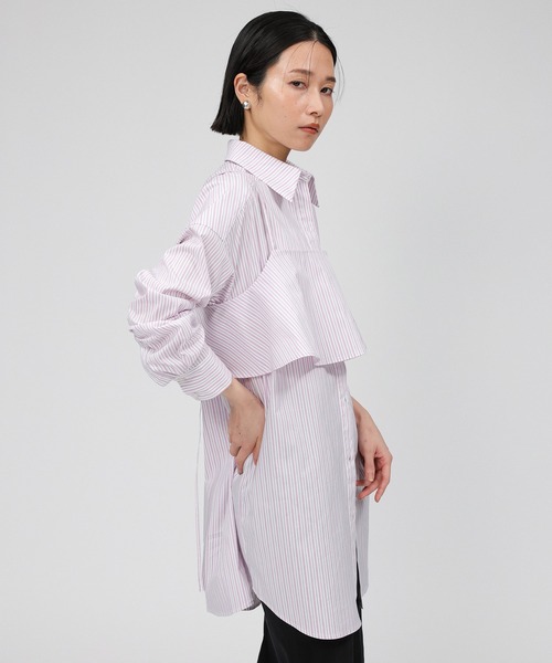 BABYLONE（バビロン）の「ビスチェ付きストライプシャツ（シャツ/ブラウス・レディース・サックスブルー/ピンク・フリー）」の7枚目の写真