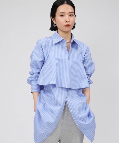 BABYLONE（バビロン）の「ビスチェ付きストライプシャツ（シャツ/ブラウス・レディース・サックスブルー/ピンク・フリー）」の16枚目の写真