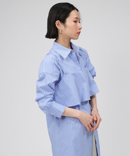 BABYLONE（バビロン）の「ビスチェ付きストライプシャツ（シャツ/ブラウス・レディース・サックスブルー/ピンク・フリー）」の21枚目の写真