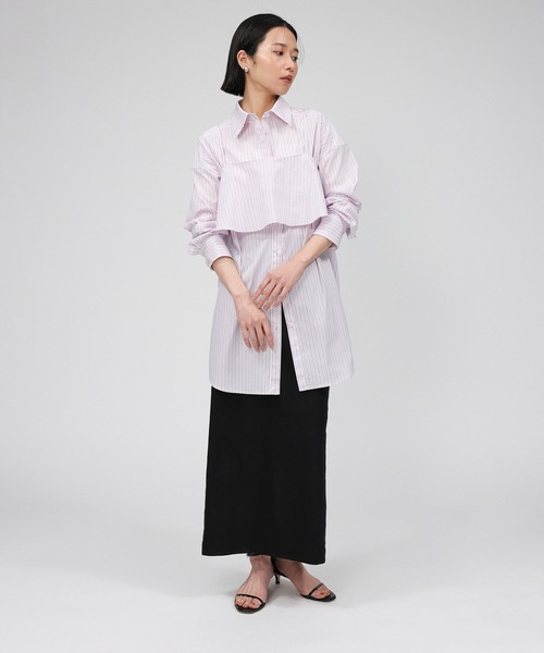 BABYLONE（バビロン）の「ビスチェ付きストライプシャツ（シャツ/ブラウス・レディース・サックスブルー/ピンク・フリー）」の10枚目の写真