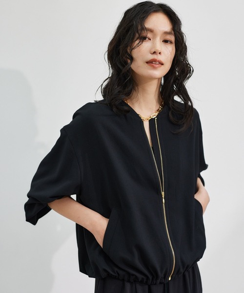 BARNYARDSTORM（バンヤードストーム）の「BARNYARDSTORM /　ポプリンZIPブルゾン【JAPAN FABRIC】ハンドウォッシャブル（ブルゾン・レディース・ブラック/チャコールグレー/ベージュ/ホワイト・S/M）」の8枚目の写真