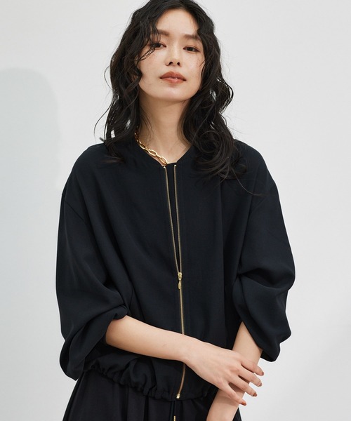 ポプリンハーフスリーブジャケット【JAPAN FABRIC】ハンドウォッシャブル ポプリンハーフスリーブジャケット【JAPAN FABRIC】ハンド