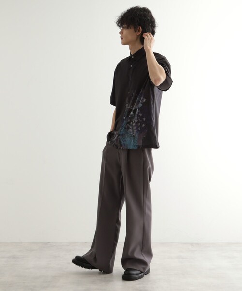 tk.TAKEO KIKUCHI（ティーケータケオキクチ）の「ペイント半袖シャツ（シャツ/ブラウス・メンズ・ネイビー系3/ホワイト系4/ブラック系3・02/03/04）」の17枚目の写真