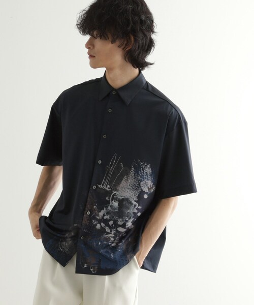 tk.TAKEO KIKUCHI（ティーケータケオキクチ）の「ペイント半袖シャツ（シャツ/ブラウス・メンズ・ネイビー系3/ホワイト系4/ブラック系3・02/03/04）」の15枚目の写真