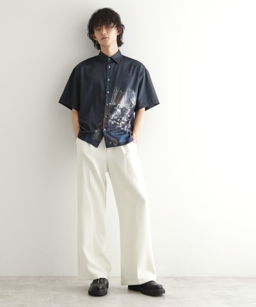 tk.TAKEO KIKUCHI（ティーケータケオキクチ）の「ペイント半袖シャツ（シャツ/ブラウス・メンズ・ネイビー系3/ホワイト系4/ブラック系3・02/03/04）」の13枚目の写真