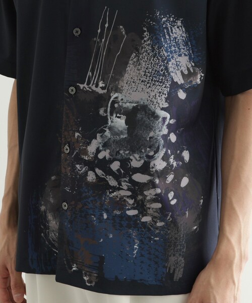 tk.TAKEO KIKUCHI（ティーケータケオキクチ）の「ペイント半袖シャツ（シャツ/ブラウス・メンズ・ネイビー系3/ホワイト系4/ブラック系3・02/03/04）」の5枚目の写真