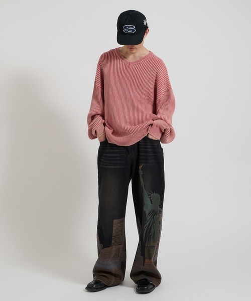 セール】New York City printed wide denim ニューヨークシティ