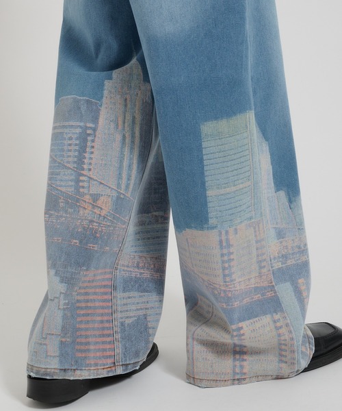 セール】New York City printed wide denim ニューヨークシティ セール】New York City printed wide denim ニューヨークシティ