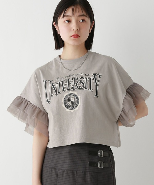 RAGEBLUE（レイジブルー）の「ﾁｭｰﾙｿﾃﾞﾌﾟﾘﾝﾄT/SS（Tシャツ/カットソー・レディース・グレー系2/ブラック系9/ブラック系8/グレー系3・SMALL/MEDIUM）」の9枚目の写真