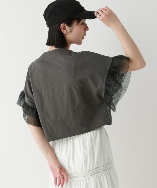 RAGEBLUE（レイジブルー）の「ﾁｭｰﾙｿﾃﾞﾌﾟﾘﾝﾄT/SS（Tシャツ/カットソー・レディース・グレー系2/ブラック系9/ブラック系8/グレー系3・SMALL/MEDIUM）」の17枚目の写真