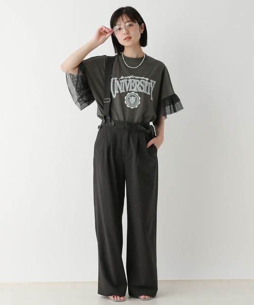 RAGEBLUE（レイジブルー）の「ﾁｭｰﾙｿﾃﾞﾌﾟﾘﾝﾄT/SS（Tシャツ/カットソー・レディース・グレー系2/ブラック系9/ブラック系8/グレー系3・SMALL/MEDIUM）」の18枚目の写真