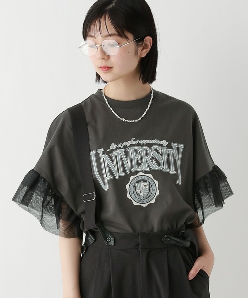 RAGEBLUE（レイジブルー）の「ﾁｭｰﾙｿﾃﾞﾌﾟﾘﾝﾄT/SS（Tシャツ/カットソー・レディース・グレー系2/ブラック系9/ブラック系8/グレー系3・SMALL/MEDIUM）」の20枚目の写真