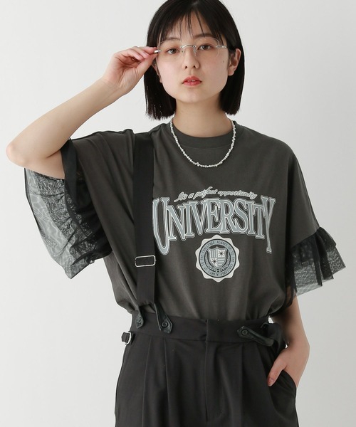 RAGEBLUE（レイジブルー）の「ﾁｭｰﾙｿﾃﾞﾌﾟﾘﾝﾄT/SS（Tシャツ/カットソー・レディース・グレー系2/ブラック系9/ブラック系8/グレー系3・SMALL/MEDIUM）」の21枚目の写真