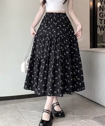 リボンプリントティアードスカート