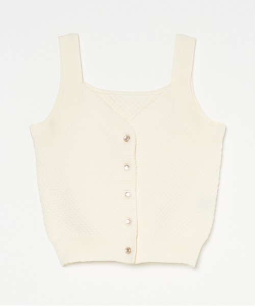 HELIOPOLE（エリオポール）の「POPCORN KNIT BIJOU BUTTON VEST（ニット/セーター・レディース・アイボリー/ネイビー/ピンク・38）」の16枚目の写真