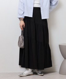 laulea斜めティアードロングスカート