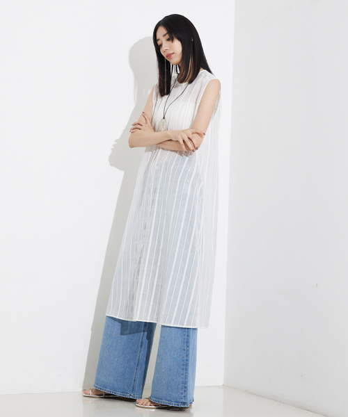 qualite(カリテ)の「オーガンジーストライプロングブラウス(シャツ/ブラウス・レディース・ストライプ・フリー)」の16枚目の写真