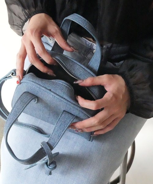 Jelly moo(ジェリームー)の「【 Jelly moo / ジェリームー 】 デニム風 フェイクレザー ミニボストン 2way ショルダー バッグ #_(ボストンバッグ・レディース・ブラック/ブルー/グレー・FREE)」の21枚目の写真