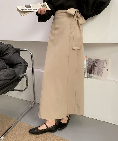 BANICO(バニコ)の「ラップ風ロングスカート(スカート・レディース・ベージュ/ブラック/グレー・MEDIUM/LARGE)」の10枚目の写真