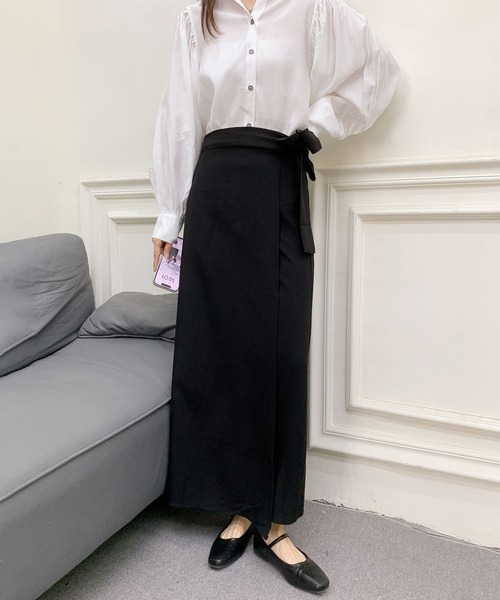 BANICO(バニコ)の「ラップ風ロングスカート(スカート・レディース・ベージュ/ブラック/グレー・MEDIUM/LARGE)」の17枚目の写真