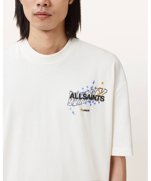 ALLSAINTS（オールセインツ）の「WAVY OVERSIZED CREW NECK T-SHIRT | WAVY オーバーサイズ クルー ネックTシャツ（Tシャツ/カットソー・メンズ・ホワイト・XS/S/M/L）」の4枚目の写真