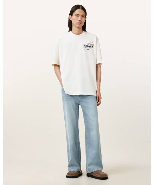 ALLSAINTS（オールセインツ）の「WAVY OVERSIZED CREW NECK T-SHIRT | WAVY オーバーサイズ クルー ネックTシャツ（Tシャツ/カットソー・メンズ・ホワイト・XS/S/M/L）」の5枚目の写真