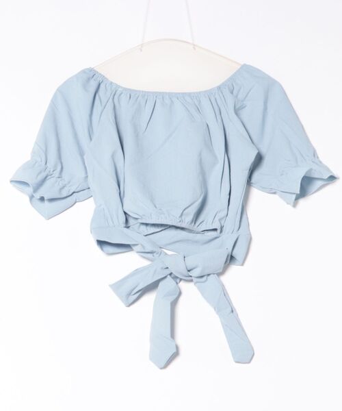 Mayree（メイリー）の「【Mayree】ワッシャー オフショルダー バルーン 半袖 ブラウス（シャツ/ブラウス・レディース・ピンク/ホワイト/パープル/ブルー/ブラック・SMALL/MEDIUM/LARGE）」の17枚目の写真