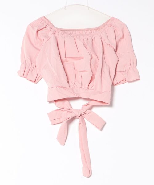 Mayree（メイリー）の「【Mayree】ワッシャー オフショルダー バルーン 半袖 ブラウス（シャツ/ブラウス・レディース・ピンク/ホワイト/パープル/ブルー/ブラック・SMALL/MEDIUM/LARGE）」の19枚目の写真