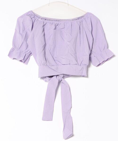 Mayree（メイリー）の「【Mayree】ワッシャー オフショルダー バルーン 半袖 ブラウス（シャツ/ブラウス・レディース・ピンク/ホワイト/パープル/ブルー/ブラック・SMALL/MEDIUM/LARGE）」の20枚目の写真