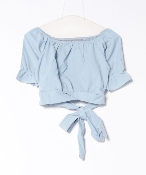 Mayree（メイリー）の「【Mayree】ワッシャー オフショルダー バルーン 半袖 ブラウス（シャツ/ブラウス・レディース・ピンク/ホワイト/パープル/ブルー/ブラック・SMALL/MEDIUM/LARGE）」の16枚目の写真