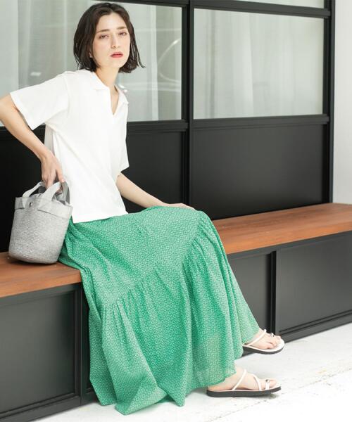 OPAQUE.CLIP（オペークドットクリップ）の「スキッパーニット【UV/接触冷感/抗ピル/洗濯機洗い可】（ニット/セーター・レディース・ホワイト/ネイビー/ブラウン系その他/レッド系1・38/40/42）」の16枚目の写真