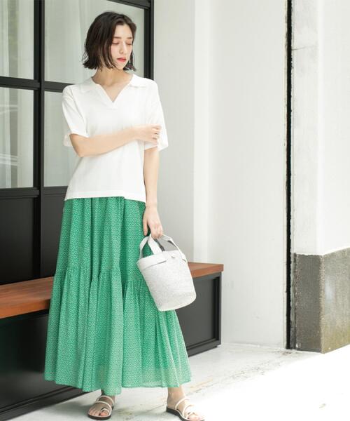 OPAQUE.CLIP（オペークドットクリップ）の「スキッパーニット【UV/接触冷感/抗ピル/洗濯機洗い可】（ニット/セーター・レディース・ホワイト/ネイビー/ブラウン系その他/レッド系1・38/40/42）」の18枚目の写真