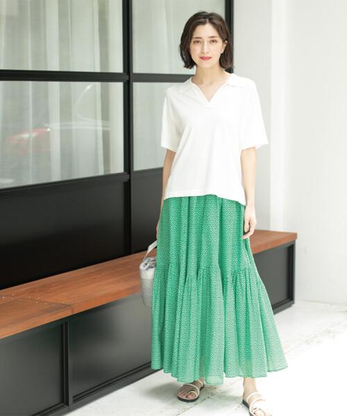 OPAQUE.CLIP（オペークドットクリップ）の「スキッパーニット【UV/接触冷感/抗ピル/洗濯機洗い可】（ニット/セーター・レディース・ホワイト/ネイビー/ブラウン系その他/レッド系1・38/40/42）」の19枚目の写真