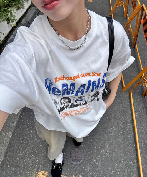 CIAOPANIC（チャオパニック）の「ピグメントバンドTEE（Tシャツ/カットソー・レディース・ホワイト/チャコールグレー/ピンク/オフホワイト/グレー/ブルー・FREE）」の2枚目の写真