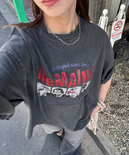 CIAOPANIC（チャオパニック）の「ピグメントバンドTEE（Tシャツ/カットソー・レディース・ホワイト/チャコールグレー/ピンク/オフホワイト/グレー/ブルー・FREE）」の4枚目の写真