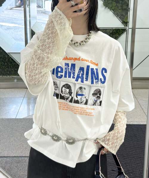 CIAOPANIC（チャオパニック）の「ピグメントバンドTEE（Tシャツ/カットソー・レディース・ホワイト/チャコールグレー/ピンク/オフホワイト/グレー/ブルー・FREE）」の15枚目の写真