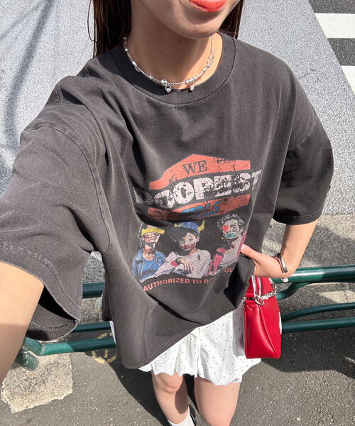 CIAOPANIC（チャオパニック）の「ピグメントバンドTEE（Tシャツ/カットソー・レディース・ホワイト/チャコールグレー/ピンク/オフホワイト/グレー/ブルー・FREE）」の21枚目の写真
