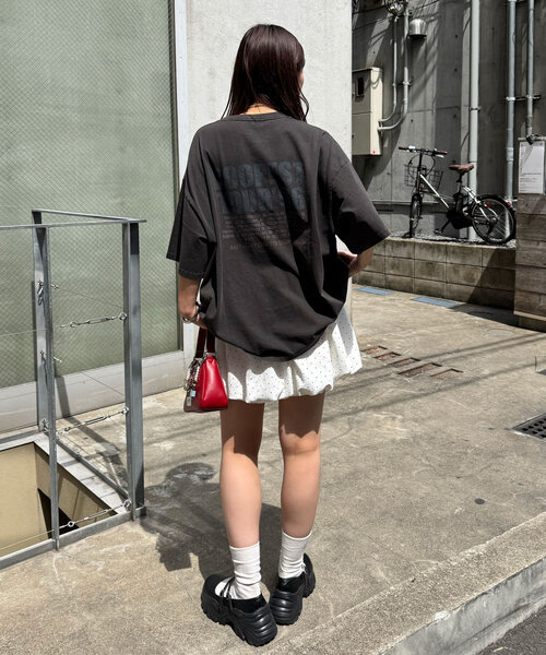 CIAOPANIC（チャオパニック）の「ピグメントバンドTEE（Tシャツ/カットソー・レディース・チャコールグレー/ピンク/ホワイト/ブルー/オフホワイト/グレー・FREE）」の7枚目の写真