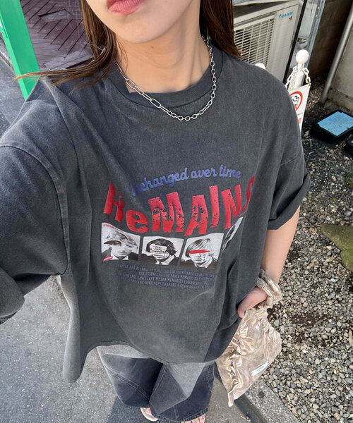 CIAOPANIC（チャオパニック）の「ピグメントバンドTEE（Tシャツ/カットソー・レディース・チャコールグレー/ピンク/ホワイト/ブルー/オフホワイト/グレー・FREE）」の8枚目の写真