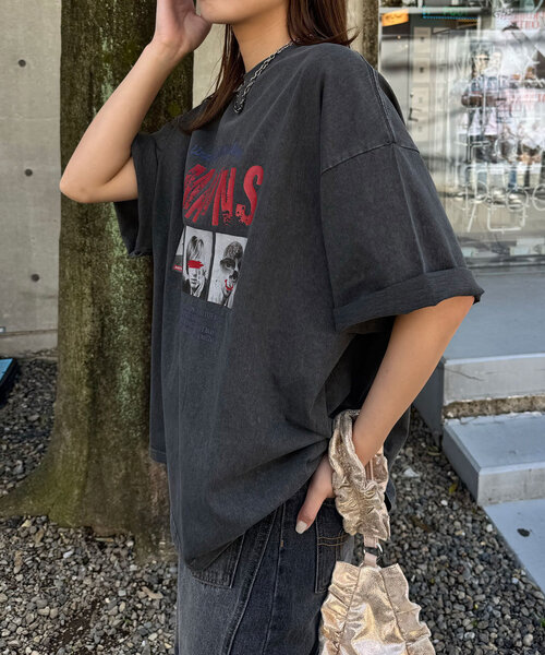 CIAOPANIC（チャオパニック）の「ピグメントバンドTEE（Tシャツ/カットソー・レディース・チャコールグレー/ピンク/ホワイト/ブルー/オフホワイト/グレー・FREE）」の11枚目の写真