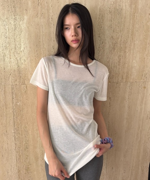 シアーハーフスリーブTEE（Tシャツ/カットソー）｜FUULLY STUDIO