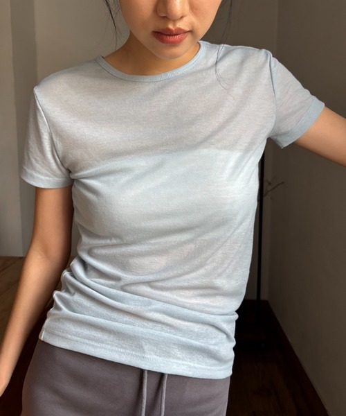 シアーハーフスリーブTEE（Tシャツ/カットソー）｜FUULLY STUDIO
